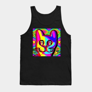 the cat is in full color by itself on a bright background Tank Top